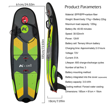 Electric surfboard green