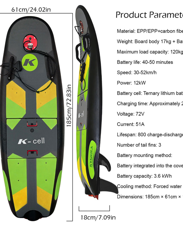 Electric surfboard green
